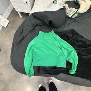 lululemon green scuba 1/4 zip pullover